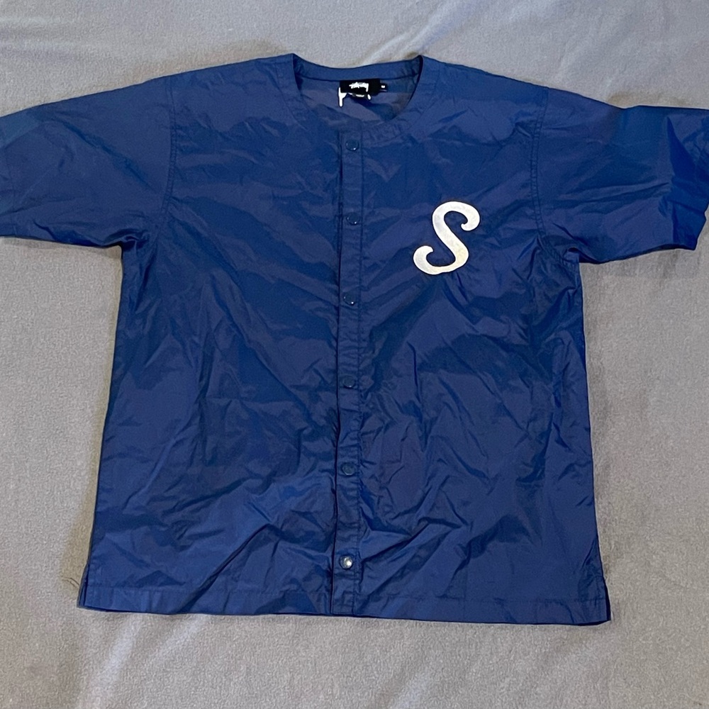 Stussy button up mens size‎ medium pre-owned condition blue